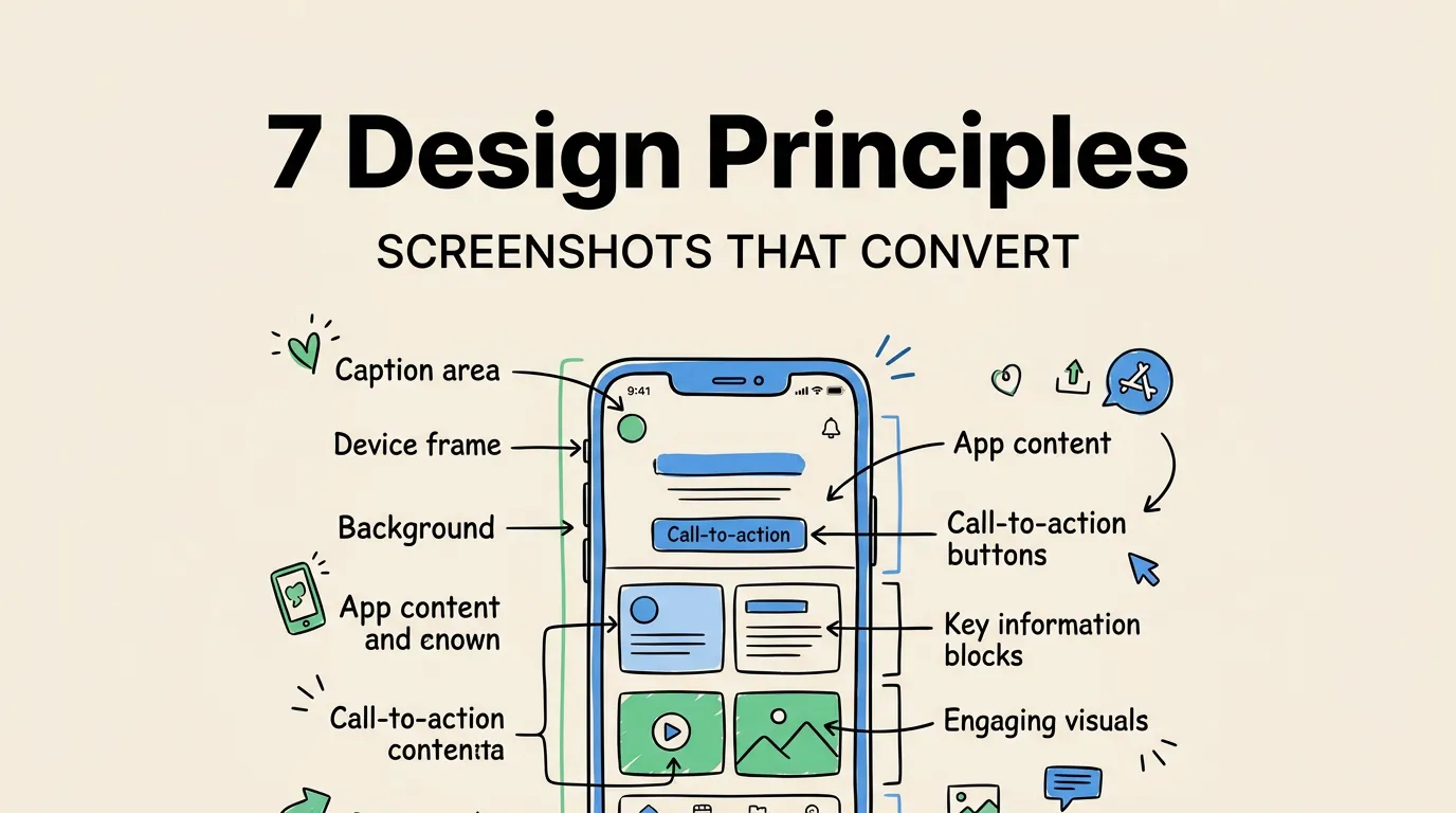 Infographic showing the anatomy of a high-converting App Store screenshot